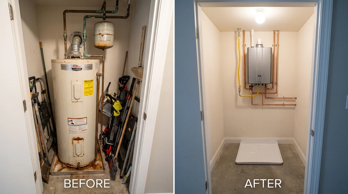 Tank water heater versus wall-mounted tankless unit comparison for Ceiba, PR homeowners